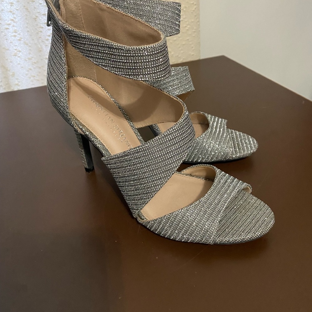 Silver Strappy Heels